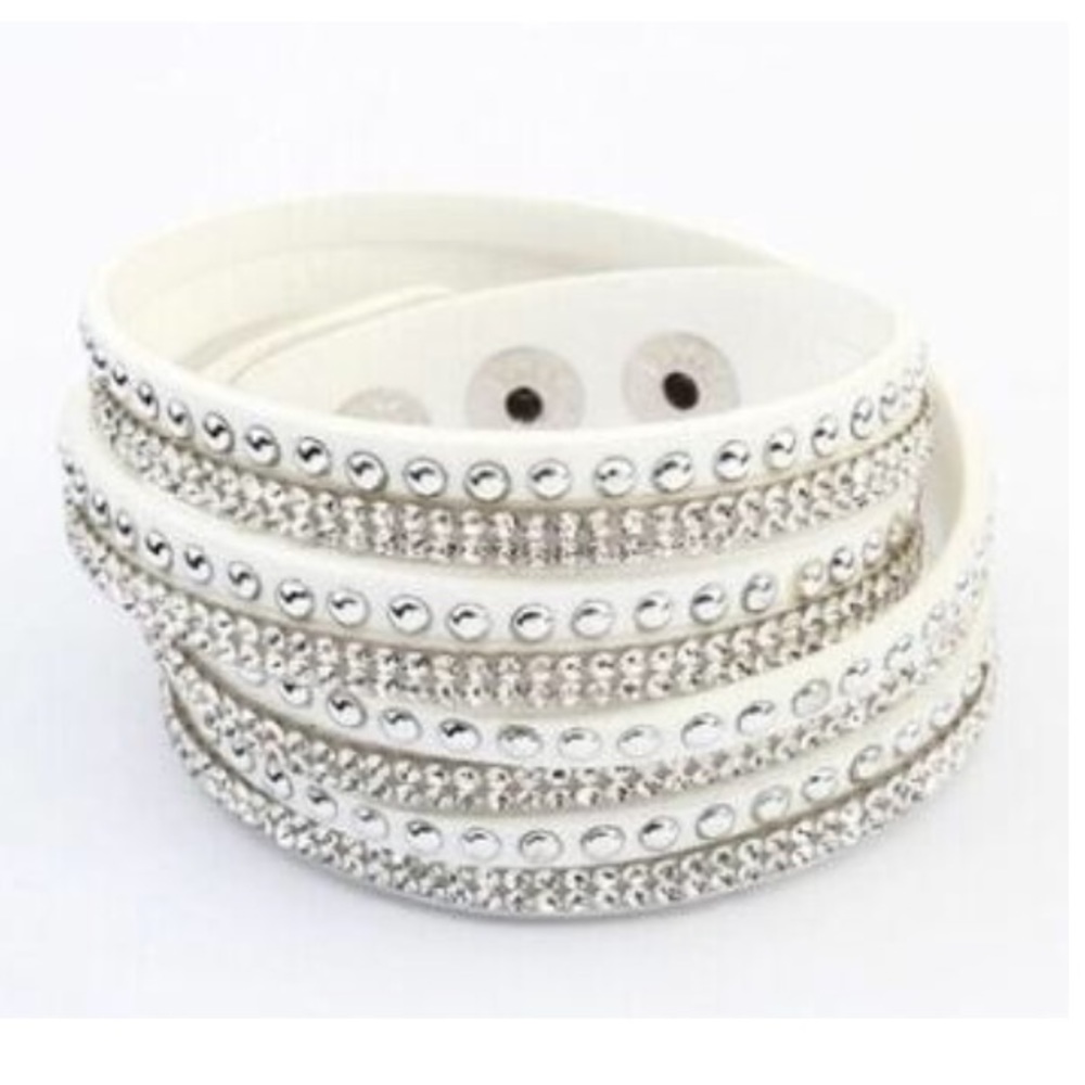 White Leather Wrap Bracelet